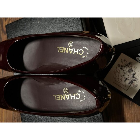 Chanel Patent Leather Ballet Shoes Flat Rare Vintage 41 EUR 11 US New In Box - Picture 14 of 16